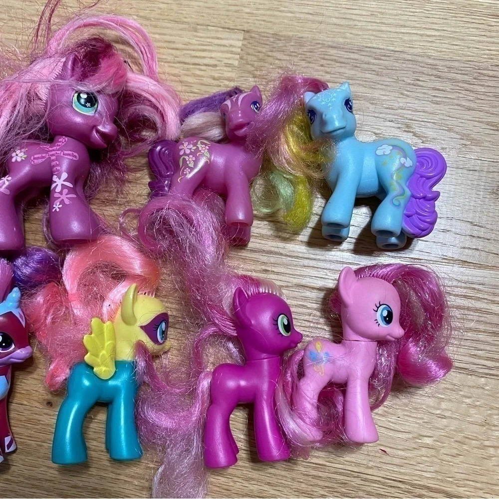 My Little Pony Bundle Lot 9 Horse Figure Pink Purple Blue
